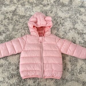 Pink Hooded Puffer Jacket 2T